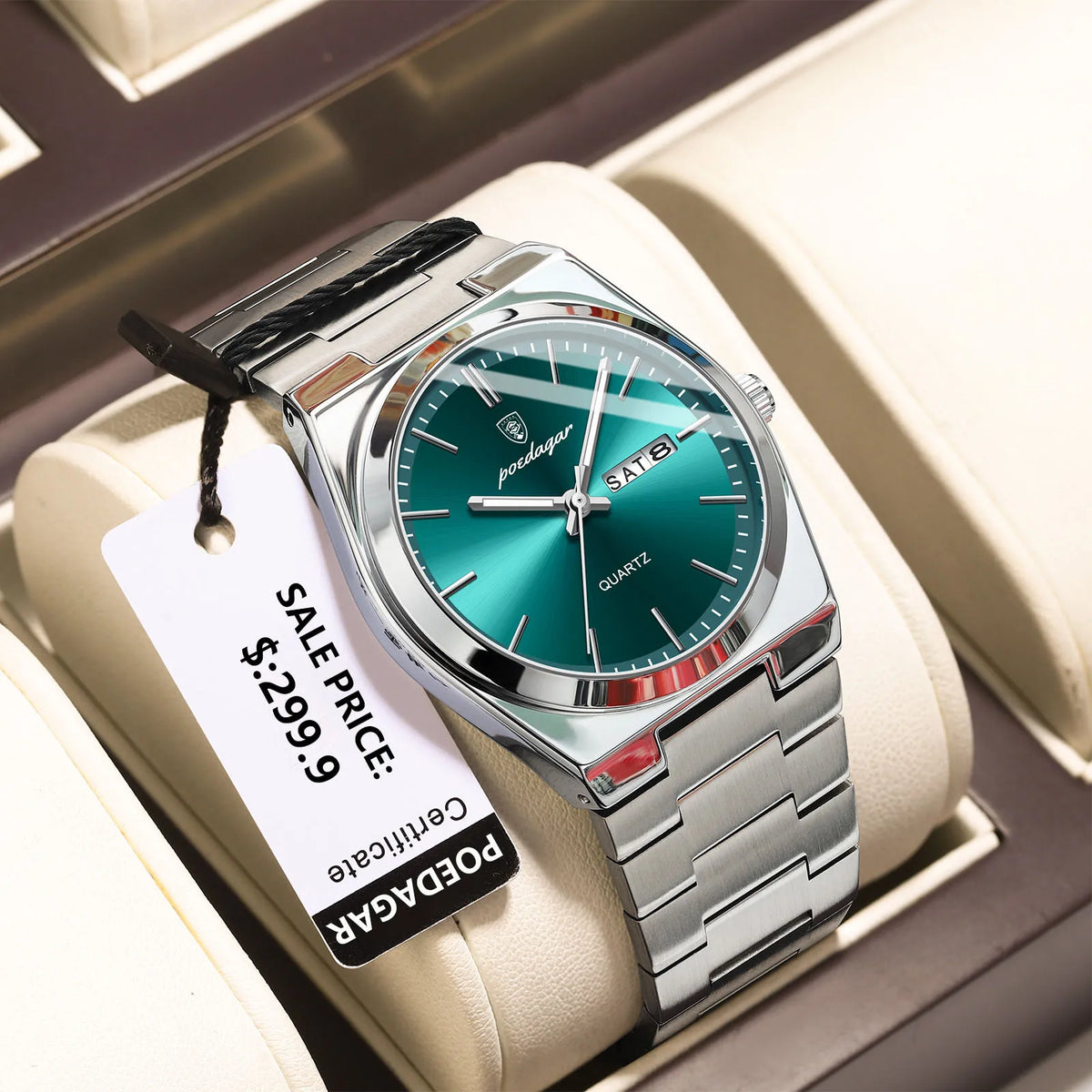 Men watch stainless steel casual fashion waterproof luminous