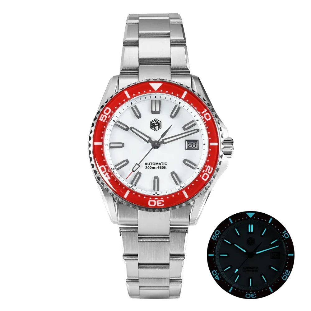 San Martin 39mm Full Lume Enamel Dial NH35 Dive Watch — 200M SN0129