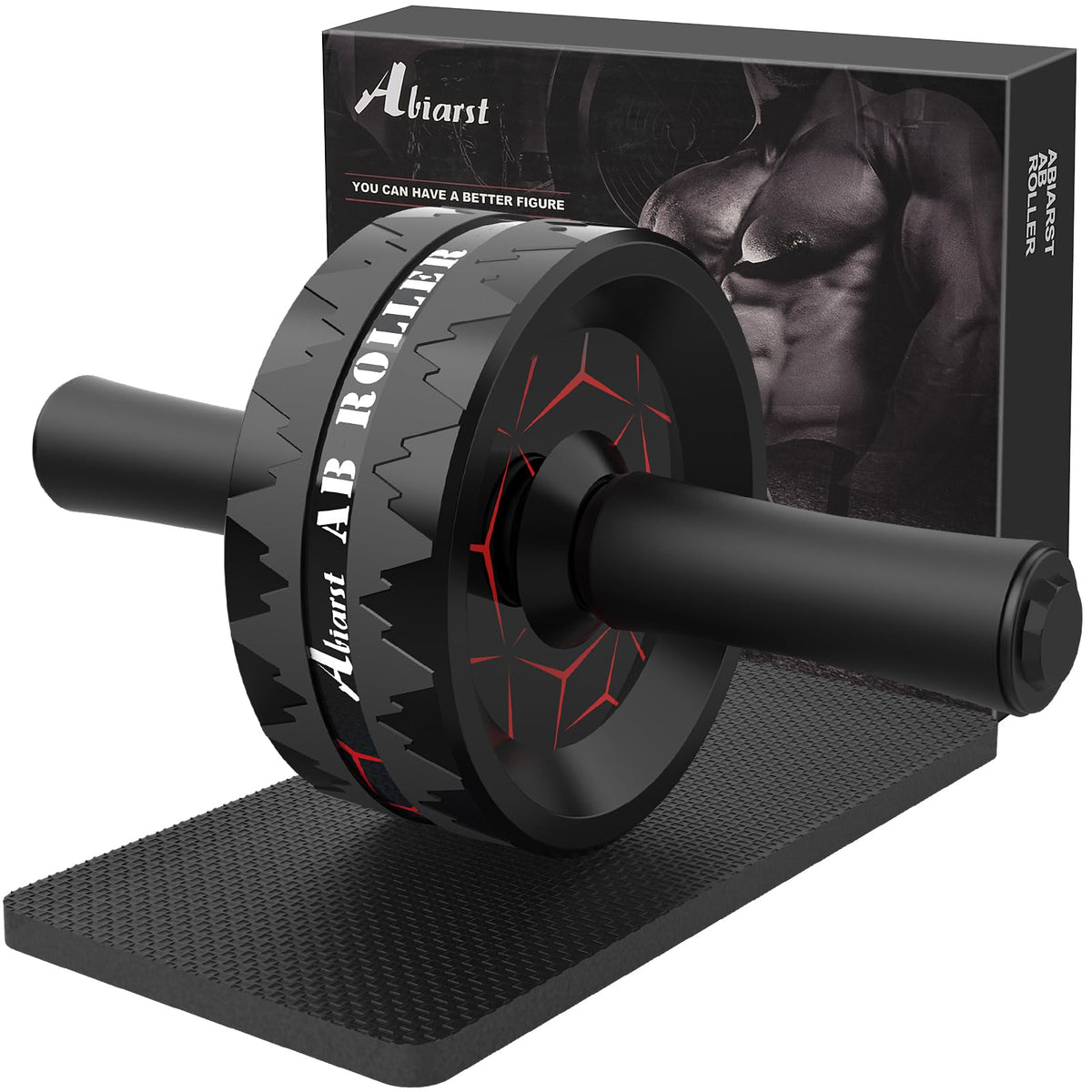Abiarst Ab Roller Wheel Abs Workout Equipment for Abdominal & Core Strength Training Home Gym Exercise Wheels for Men Women with Knee Pad Accessories