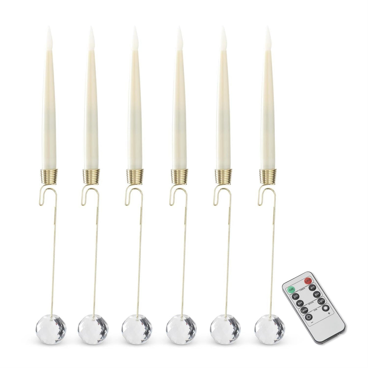 Glass Pendant Hanging Candle Ornaments - Set of 6