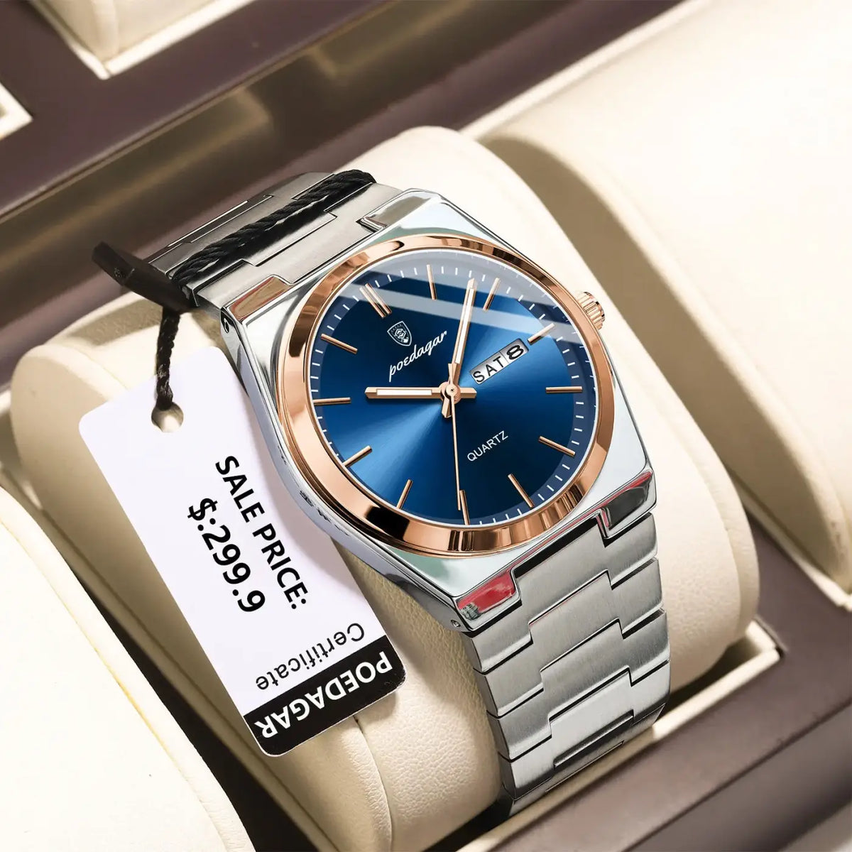 Men watch stainless steel casual fashion waterproof luminous