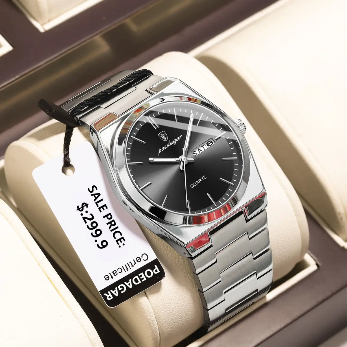 Men watch stainless steel casual fashion waterproof luminous