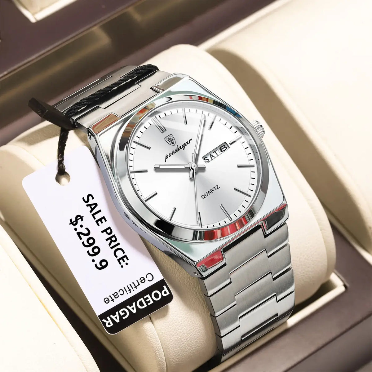 Men watch stainless steel casual fashion waterproof luminous