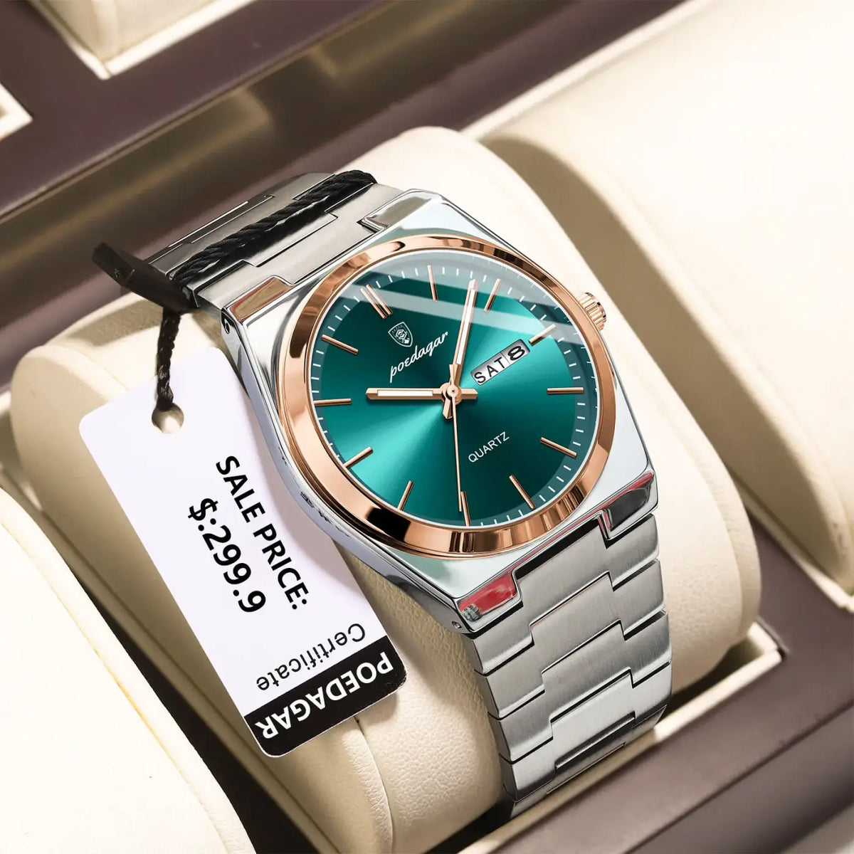 Men watch stainless steel casual fashion waterproof luminous